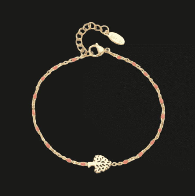 Bracelet arbre + perles - Orange