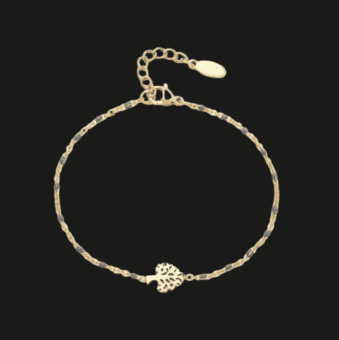 Bracelet arbre + perles - Gris