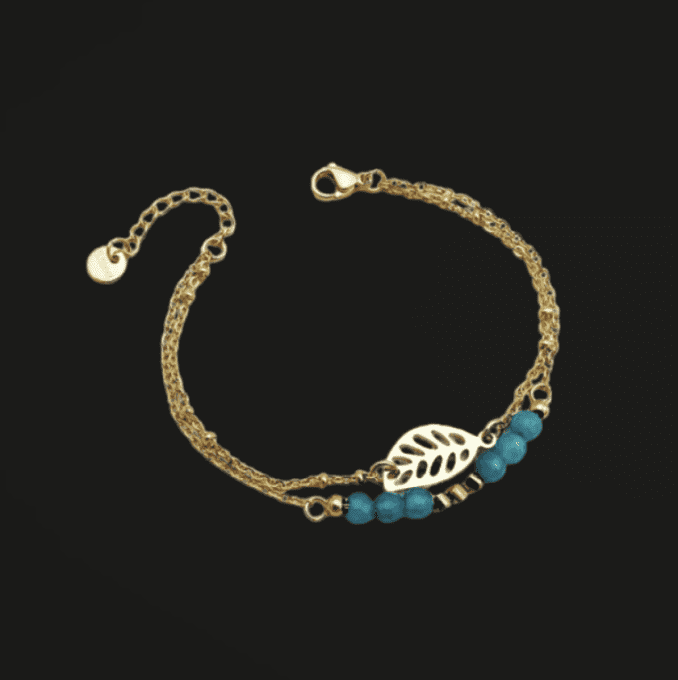 Bracelet feuille - Turquoise