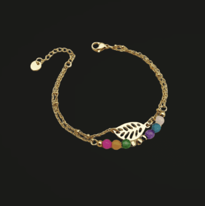 Bracelet feuille - Multicolore