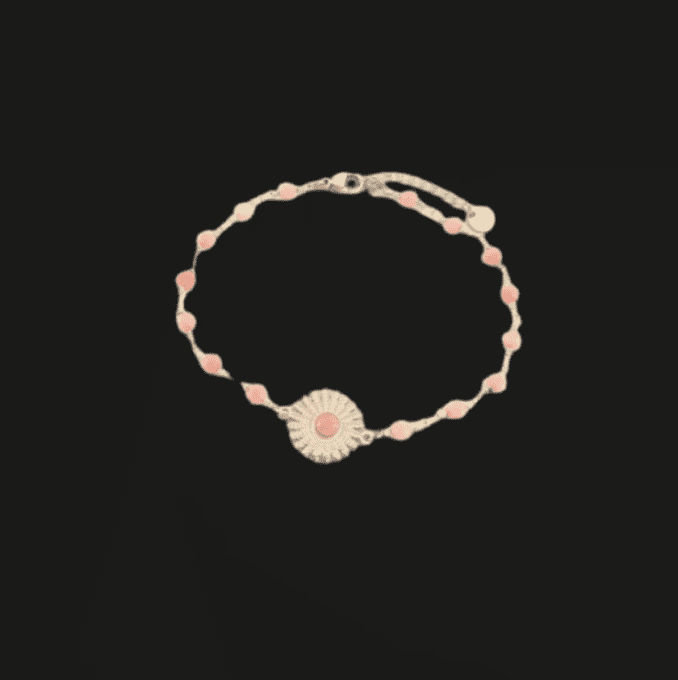 Bracelet marguerite - Rouge corail