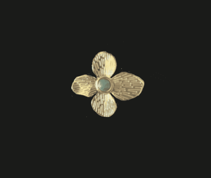 Bague fleur - Verte